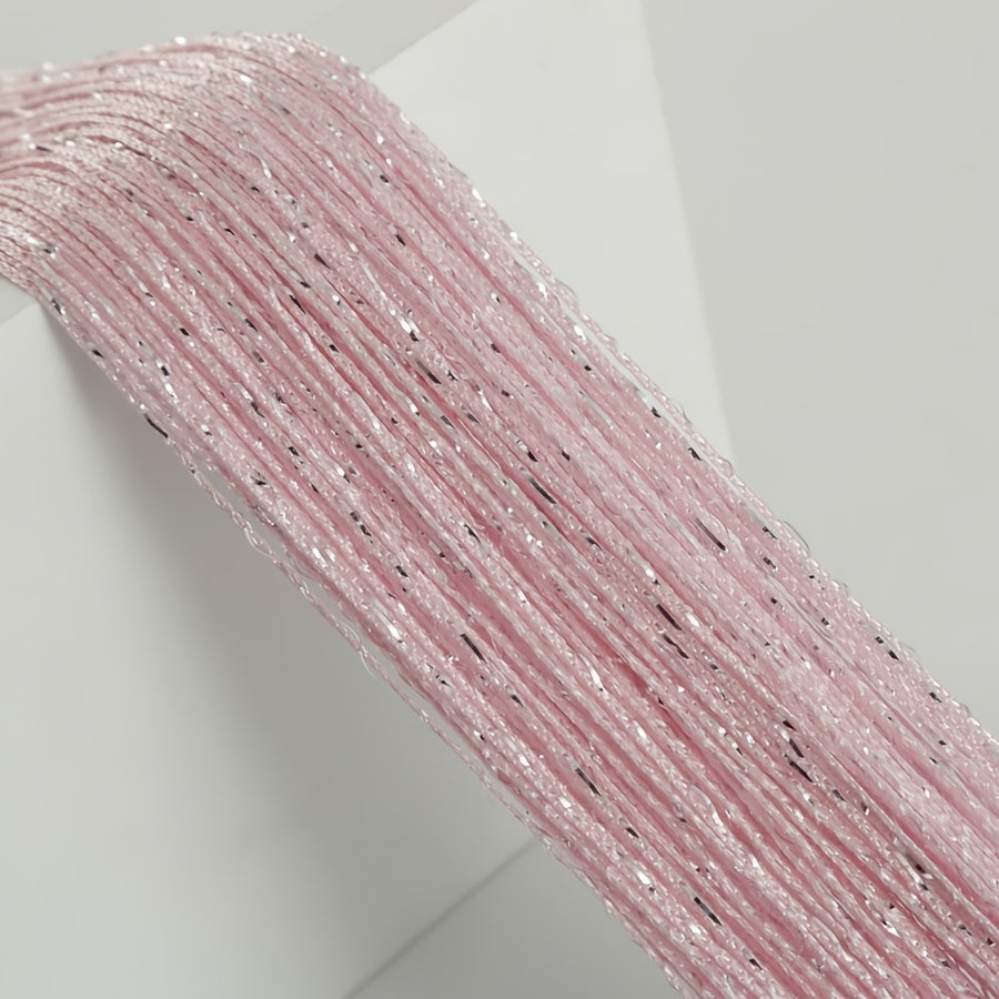 Orange and Yellow Beaded Curtain Polyester Sheer Door Hanging for Living Room Bedroom Wedding Entrance