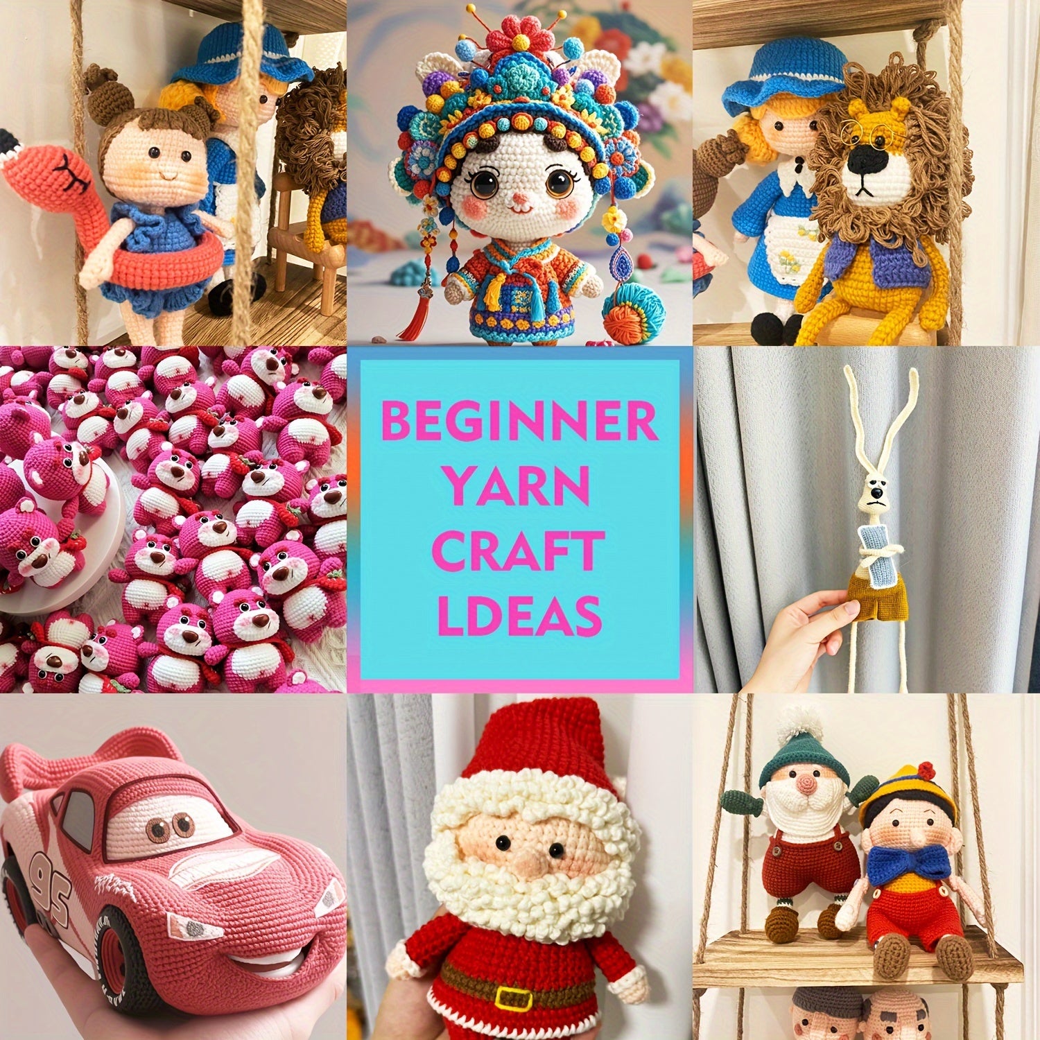 Six Soft Acrylic Yarn Bundles for Crochet and Knitting Valentine's Day Gifts