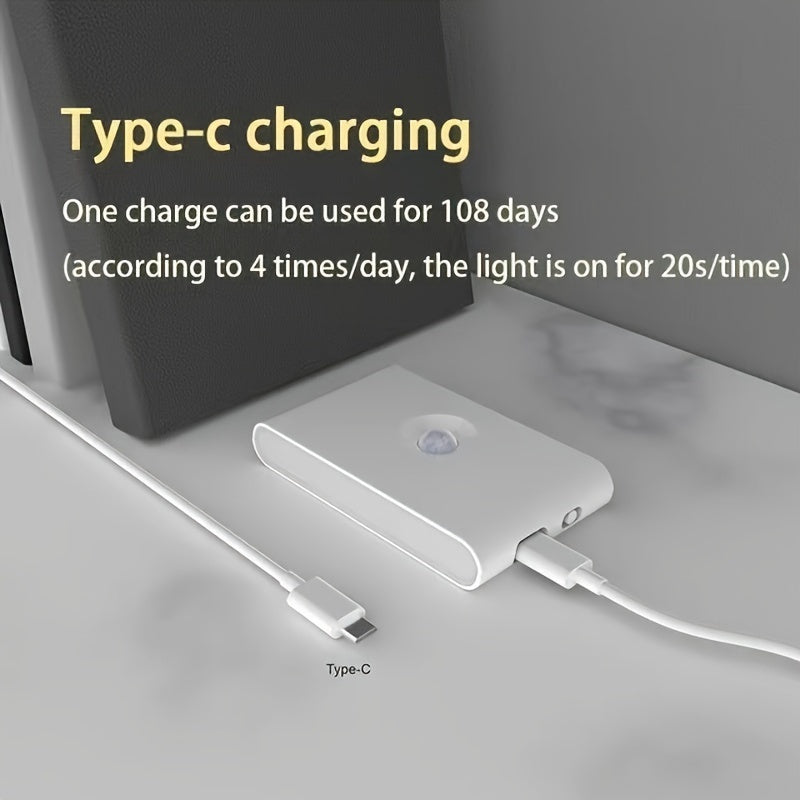 Yorug'lik uchun tungi chiroq, 300mah akkumulyator, inson tanasini sezish, harakatni aniqlash va yorug'likni sezuvchi quvvat kaliti bilan ta'minlangan Rojdestvo sovg'asi.