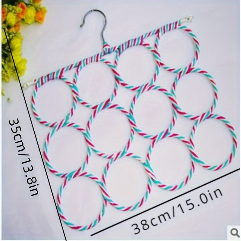 Perchero de almacenamiento de metal para corbatas, bufandas, cinturones y ropa, organizador para dormitorio