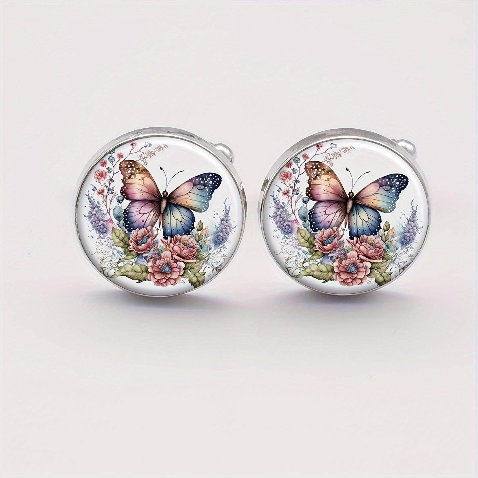 Мужские и женские металлические запонки с винтажным бабочковым цветочным дизайном для смокинга или свадьбы