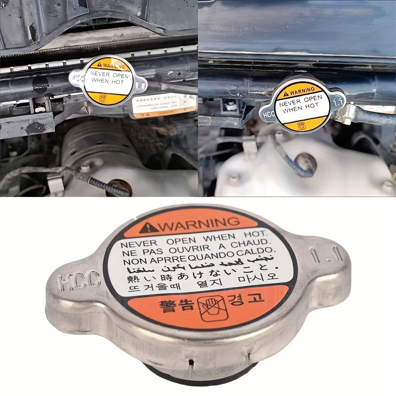 Car Radiator Cap Heat-Resistant Plastic Yellow Black Warning Label