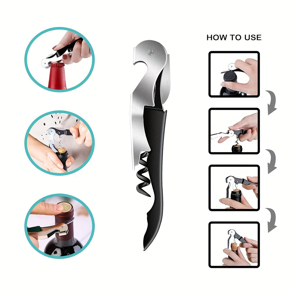 Set of 4 Multi-Function Stainless Steel and Plastic Kitchen Tool Set with Comfort Grip Handles