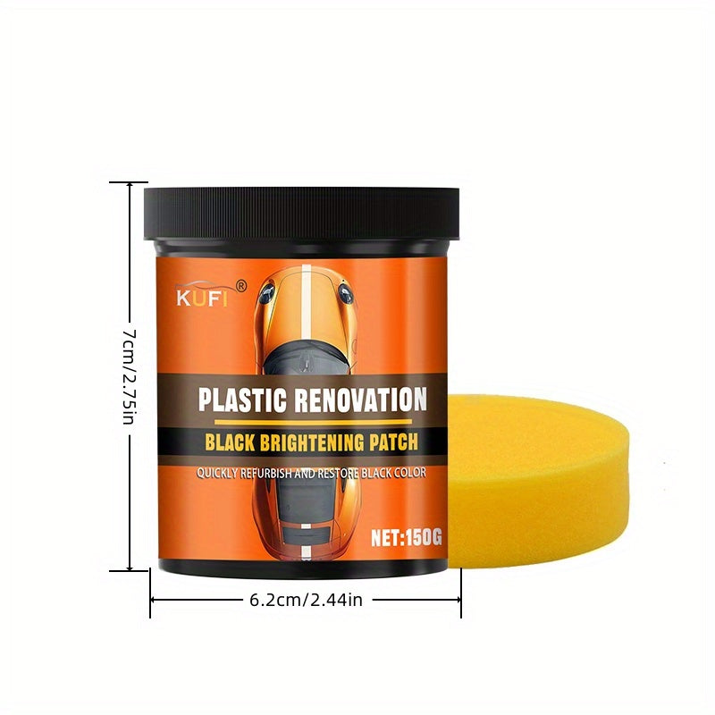 Black Rubber Restorer and Brightener for Tires and Plastics 150g