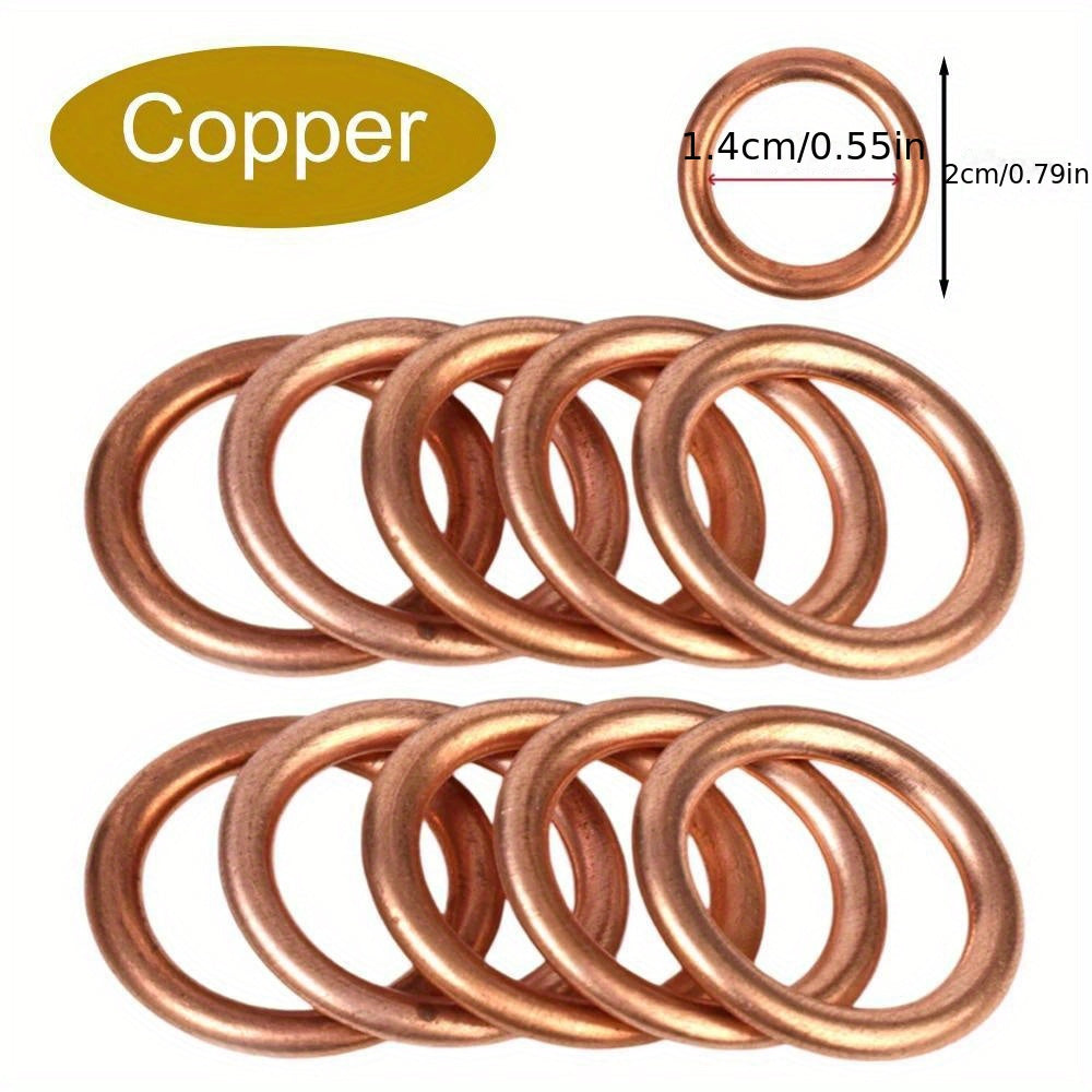 Junta de drenaje de aceite de coche, accesorios de reemplazo de tapón de aluminio y cobre