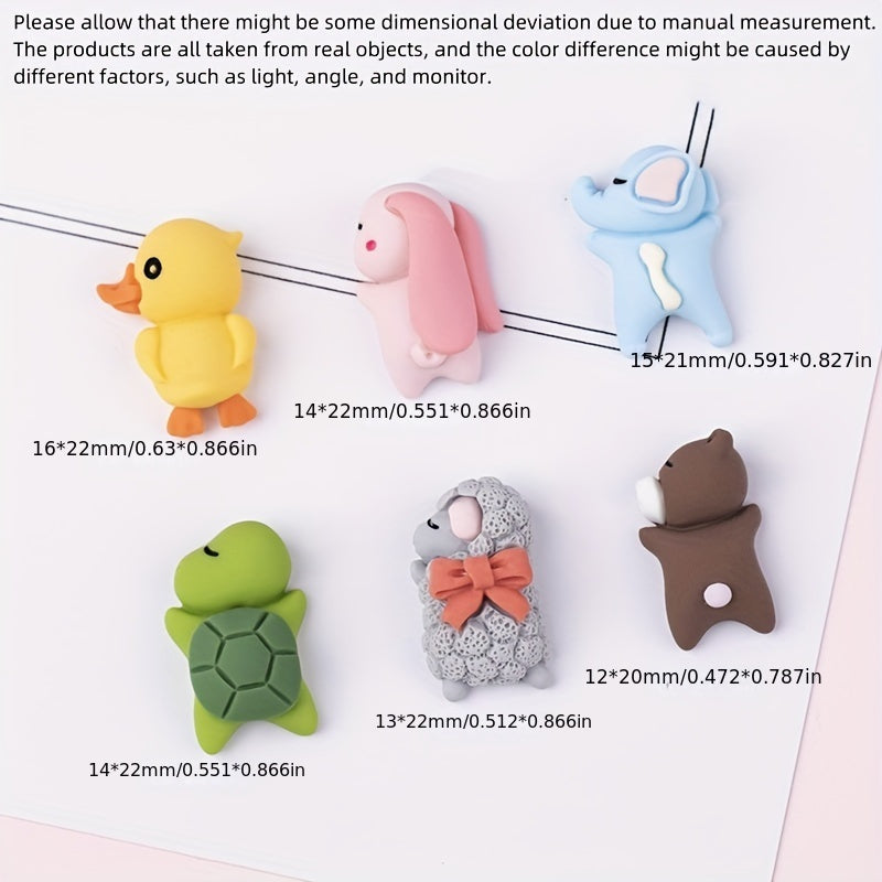 6 dona Yoqimli Hayvonlar Avtomobil Ichki Dekoratsiyalari Quyon Qo'y Turtka Dekoratsiyalari