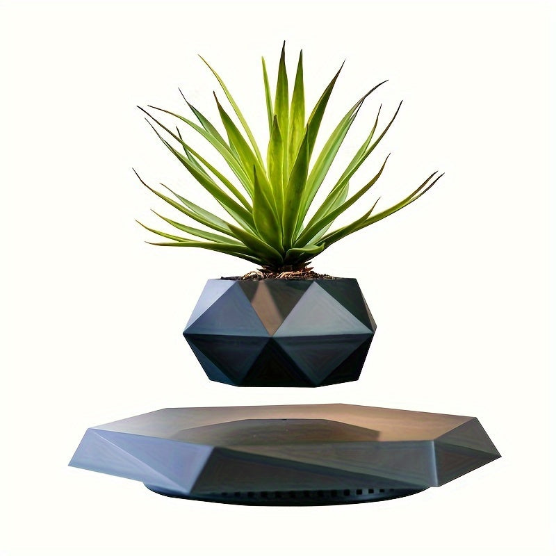Magnetic Levitating Flower Pot Contemporary Style Polished Finish Lightweight Home Decor Gift