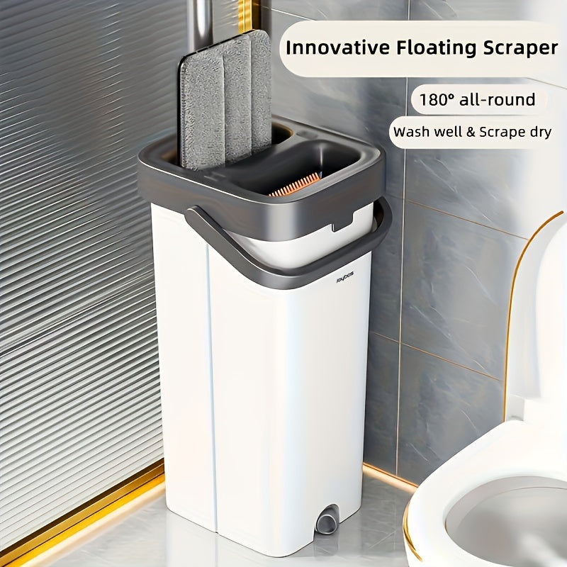 Uyda yog'och yoki plitka pollarni tozalash uchun qo'l bilan ishlatilmaydigan mopa to'plami.