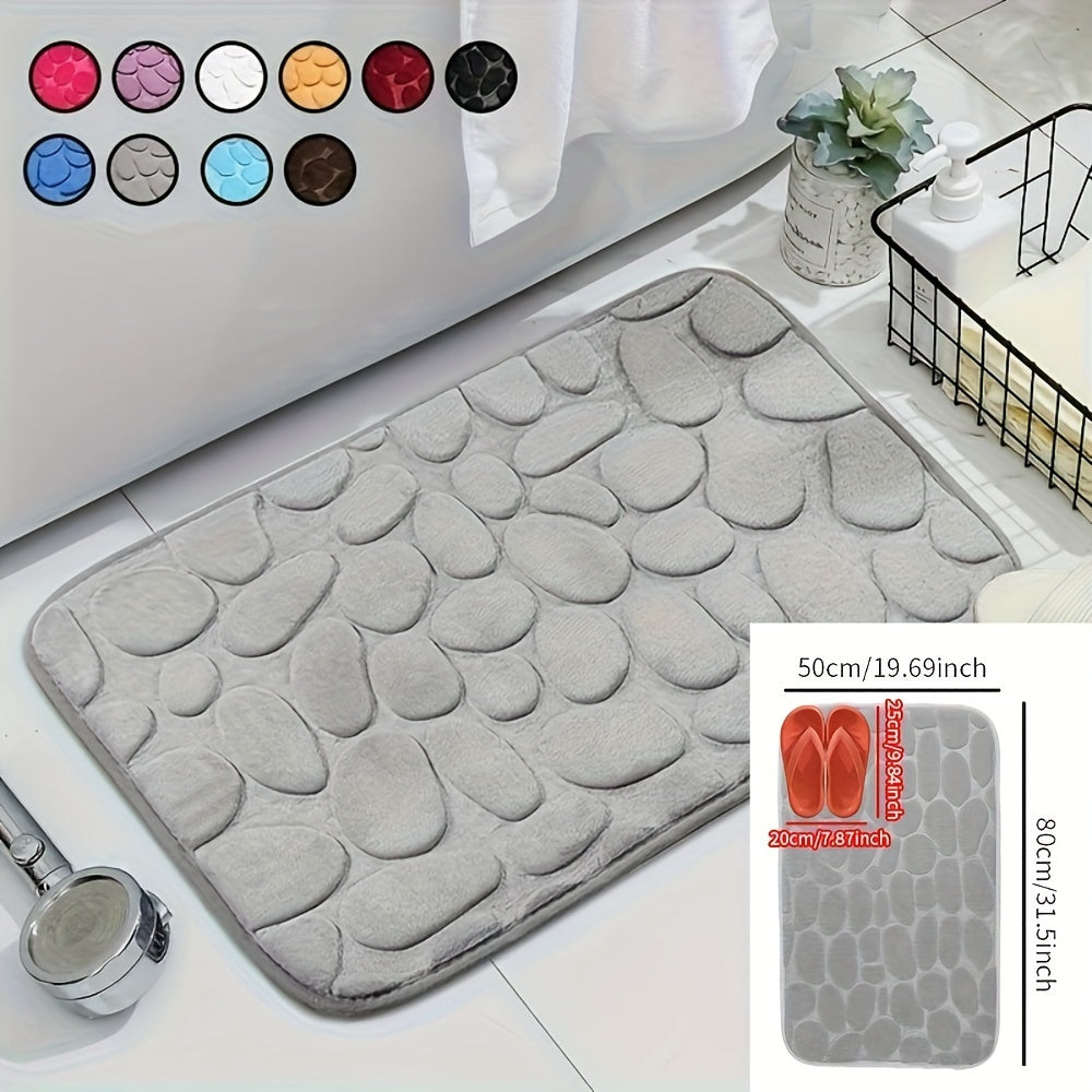 Seashell Bathroom Rug Non-Slip Polyester Mat Absorbent Easy to Clean