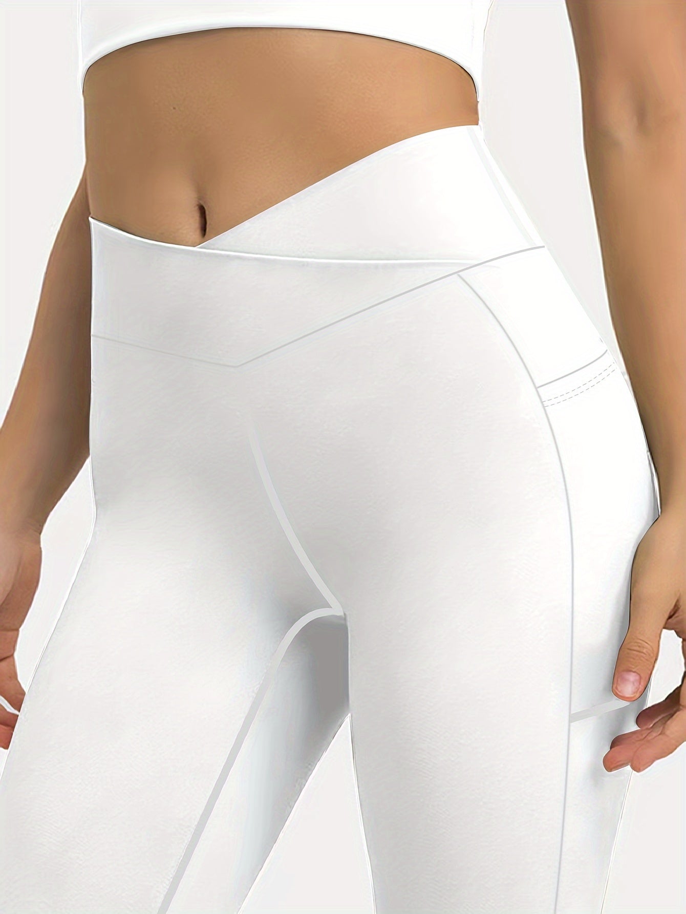 ayollar uchun yuqori belli yoga shortlari tez quriydigan nafas oladigan oq