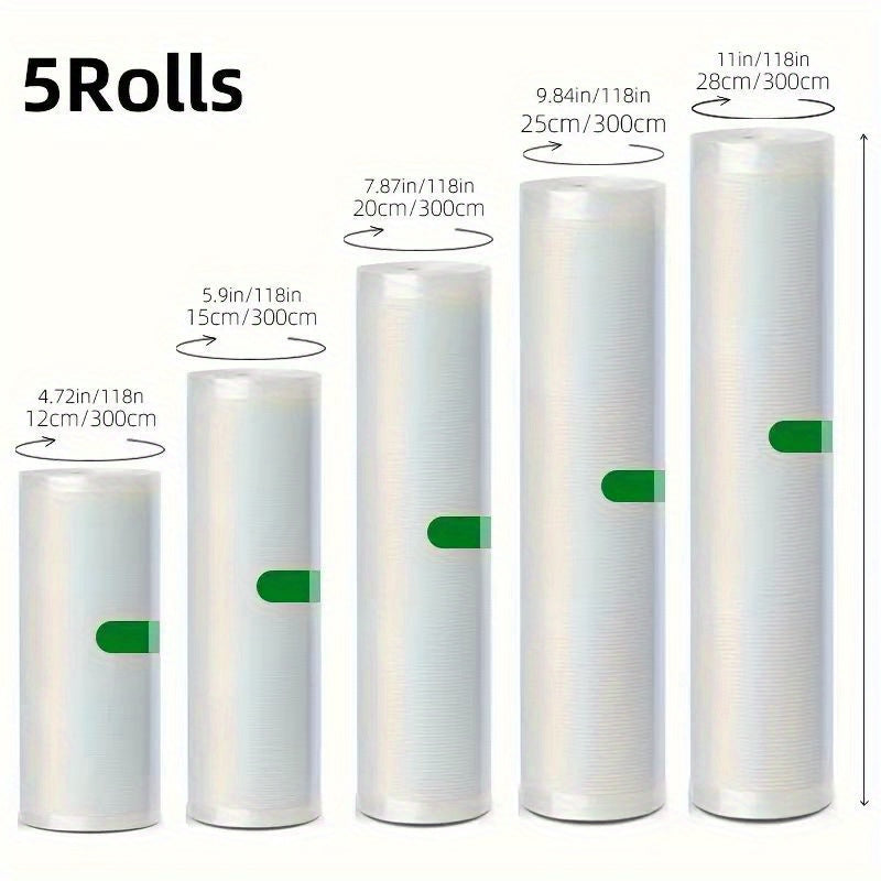 5 ta qayta ishlatiladigan vakuum muhrlangan sumkalar to'plami, kuchli teshilish qarshiligi bilan, muzlatgichda saqlash uchun xavfsiz, elektr energiyasi talab qilinmaydi. Oziq-ovqatni saqlash va saqlash uchun ideal.