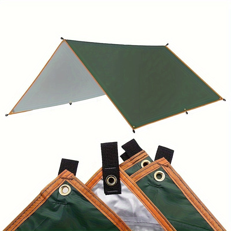 Square Tarp Tent 3x3m Waterproof Shade Shelter for Camping Beach Garden Green