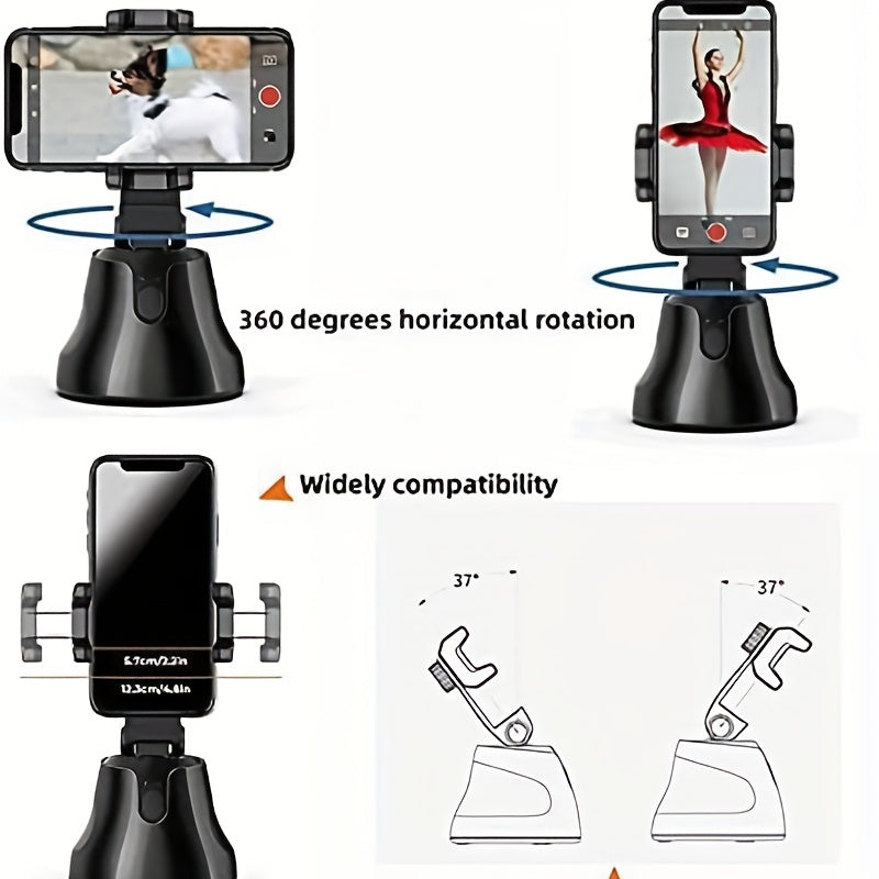 360 Rotation Auto Tracking Phone Tripod Selfie Stick with Remote for Face and Object Tracking