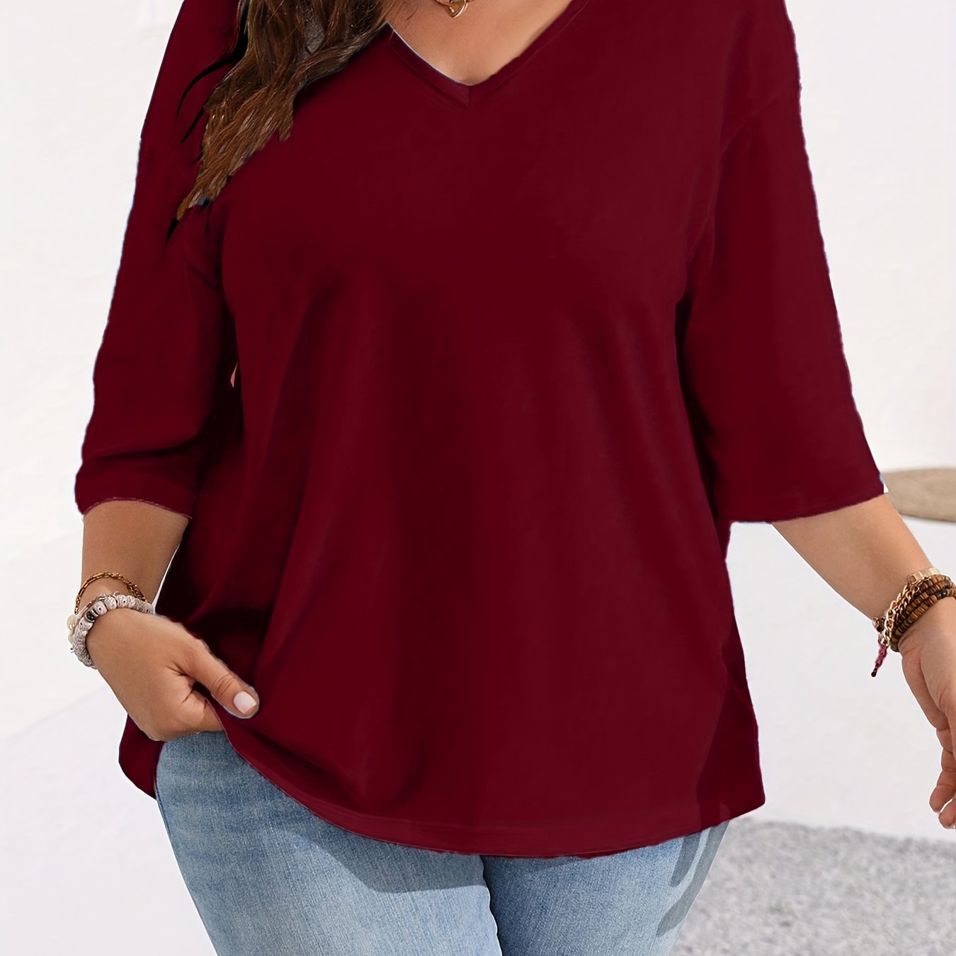Plus Size Women's Spring Autumn Casual Solid Color Clothing