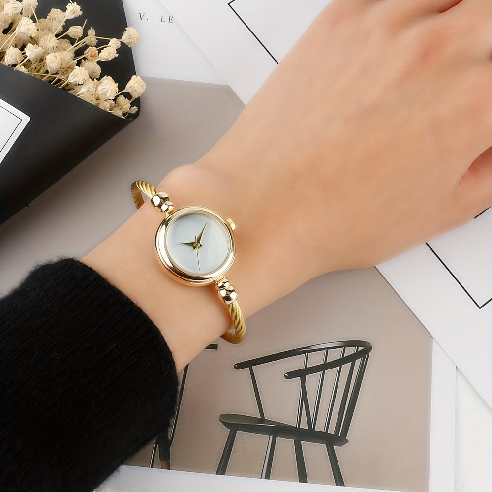 Miniature Literary Student Bangle Watch for Women with Retro Mori Art Style