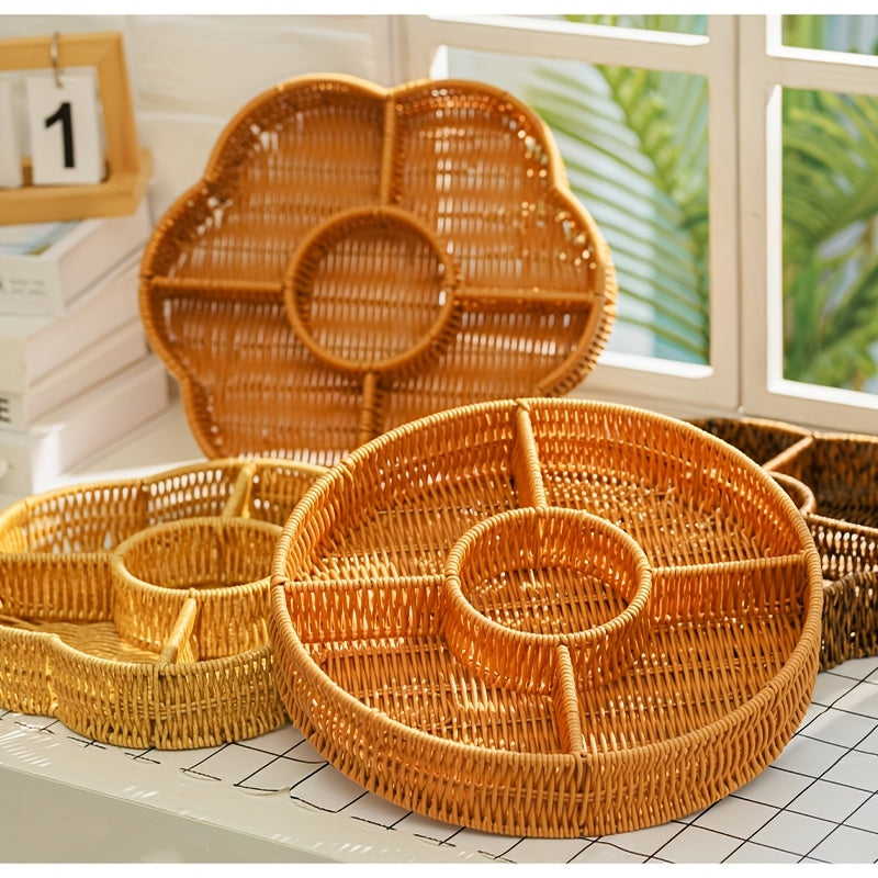 Plastic Fruit Bowl Round Snack and Candy Storage Organizer for Home