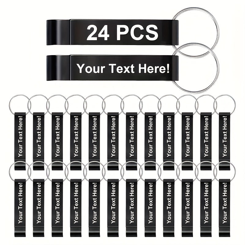Customizable Metal Bottle Opener Keychains 24-Pack with Engraving Durable Lightweight Gifts