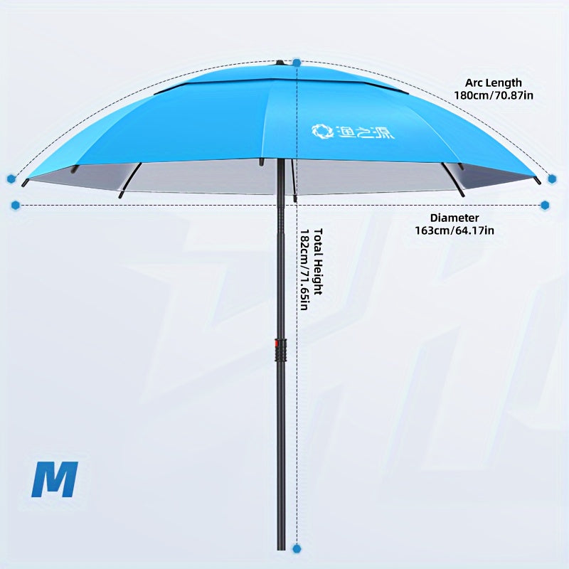 Fishing Umbrella Portable Durable with Fixed Ground Plug for Multiple Terrains Blue