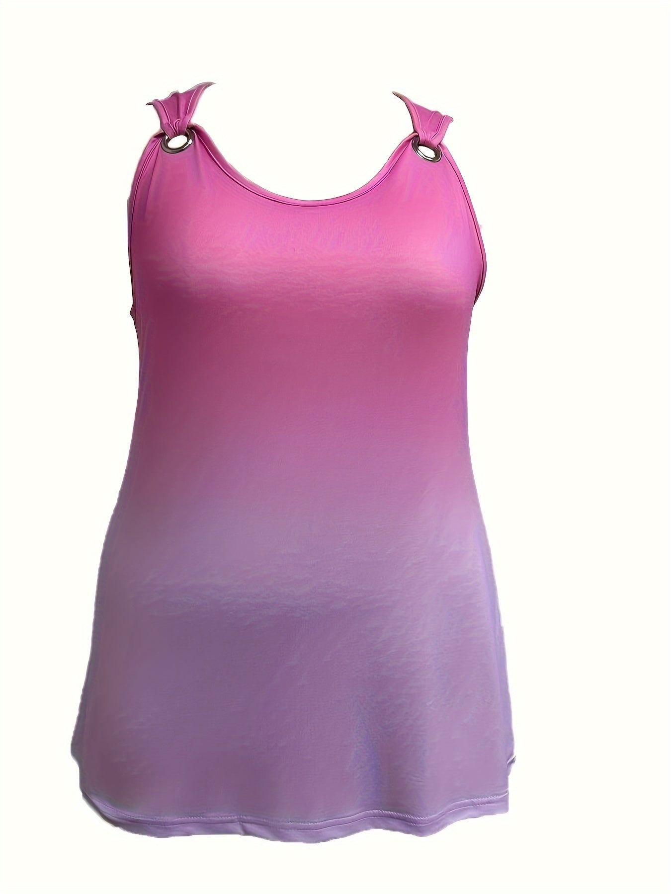 Women's Summer Sleeveless Tank Top Gradient Color Breathable Stretchy Opaque