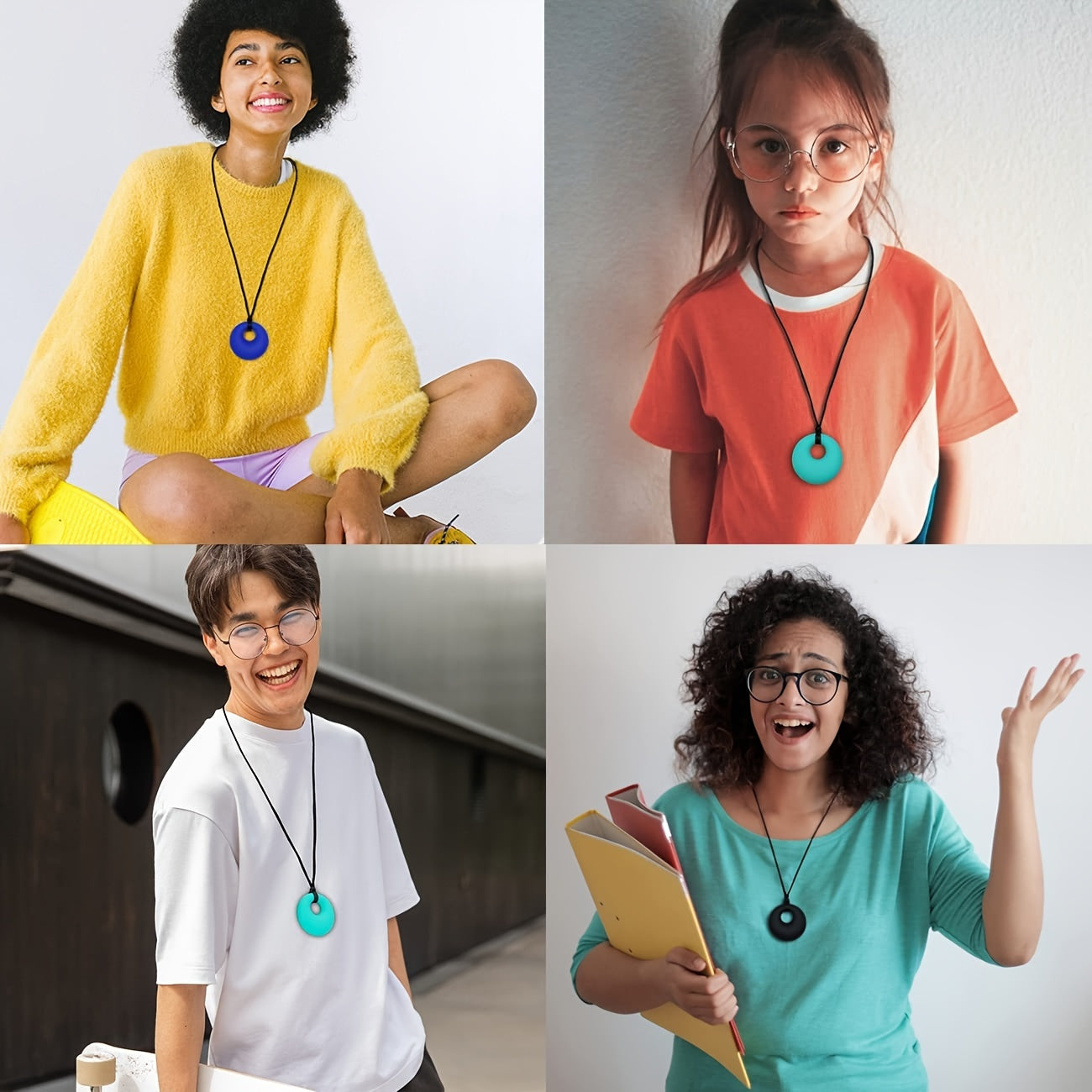 Kids Silicone Teething Necklace Calming Sensory Oral Care Accessory