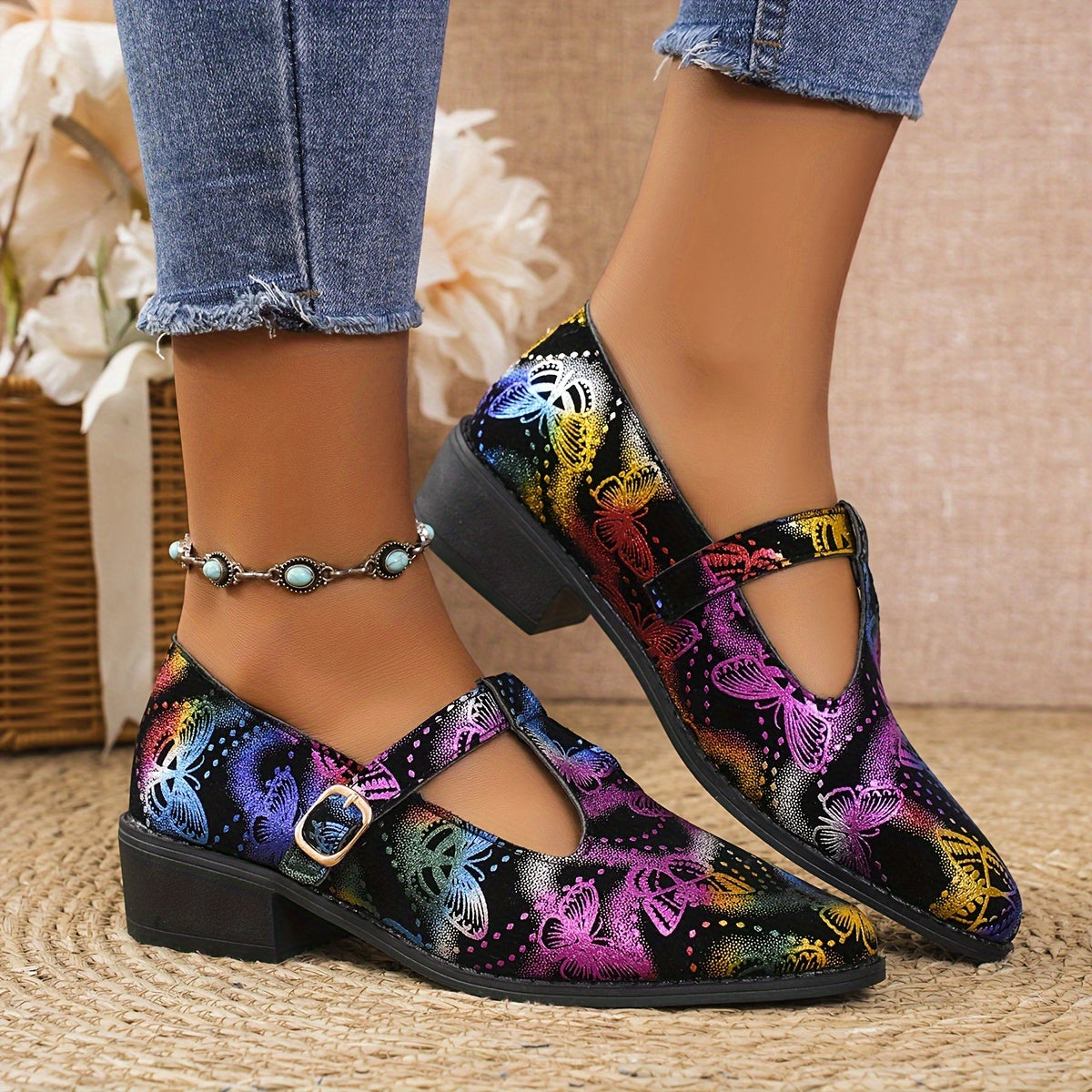 Women's Faux Leather Pointed Toe Flats Retro Casual Shoes Multiple Colors