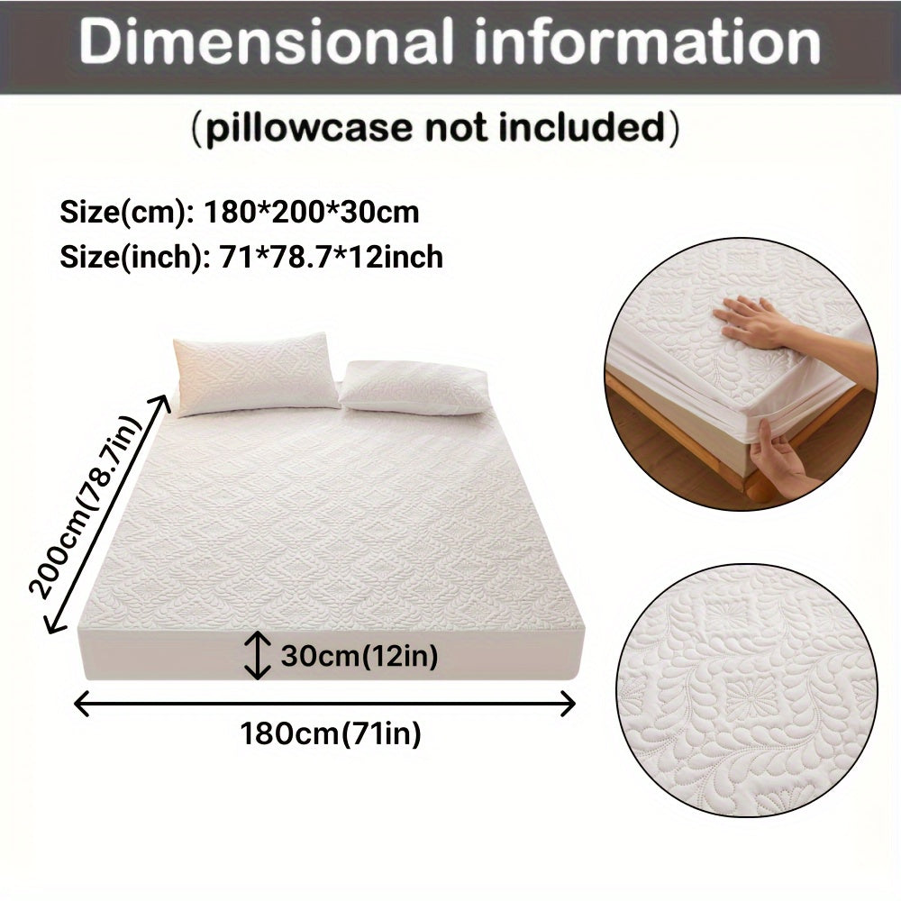 Waterproof Quilted Mattress Protector Fitted Sheet Teal 1-Piece Ultra-Soft Breathable