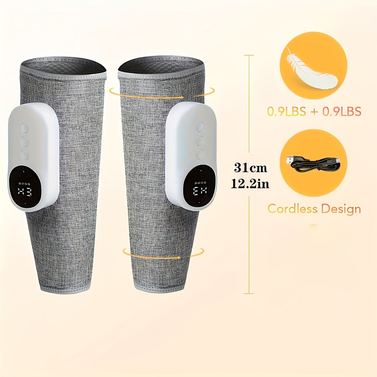 Wireless Air Compression Leg Massager with Heat and 3 Intensity Levels