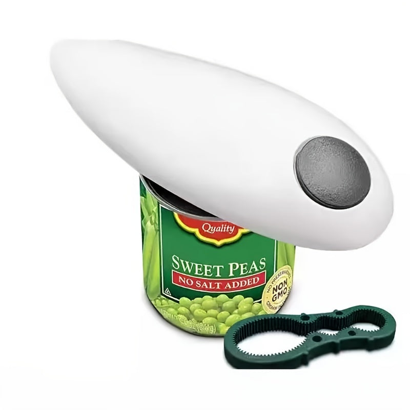 Silliq oq elektr can ochgich, yumshoq chekkalar bilan, uy va tabiatda sayohat uchun xavfsiz va samarali. Quvvatli batareya bilan ishlaydi, temir bo'laklari yo'q. Sayohat va zamonaviy oshxona asbobi uchun muhim. Silliq