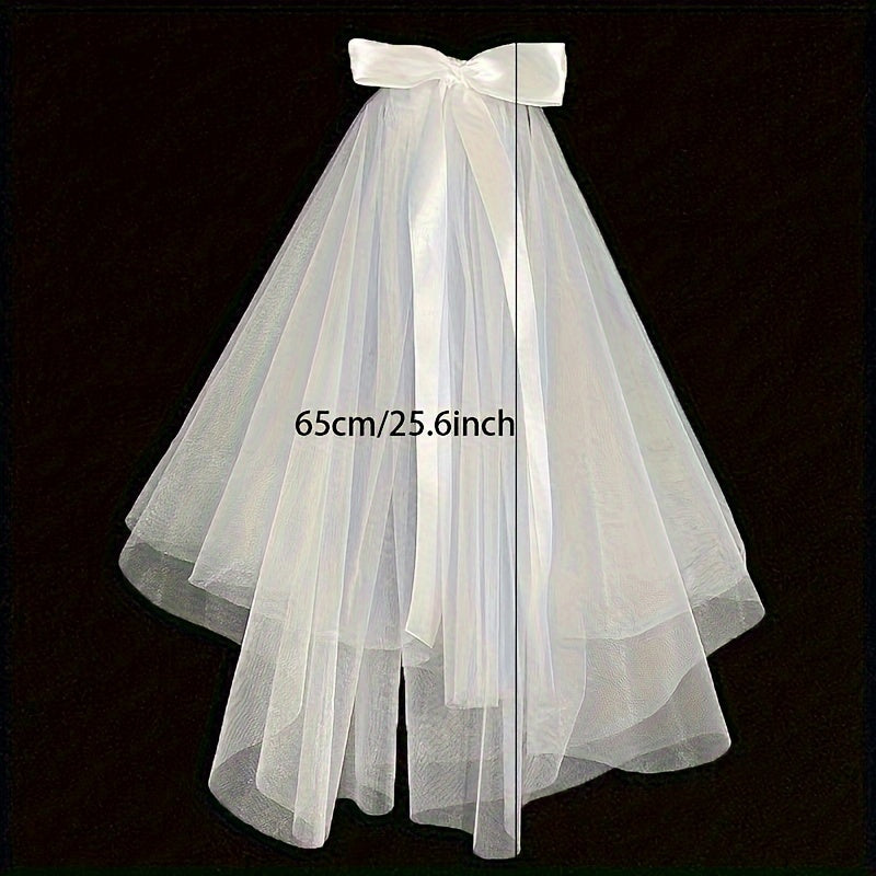 Yig'ilgan qatlamli to'y vo'rolari va tugma bezakli to'y soch aksessuari uchun qiz uchun