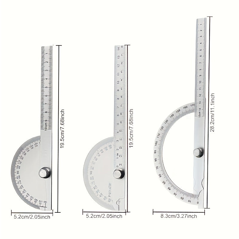 Stainless Steel Angle Measuring Ruler Protractor for Woodworking and Metal