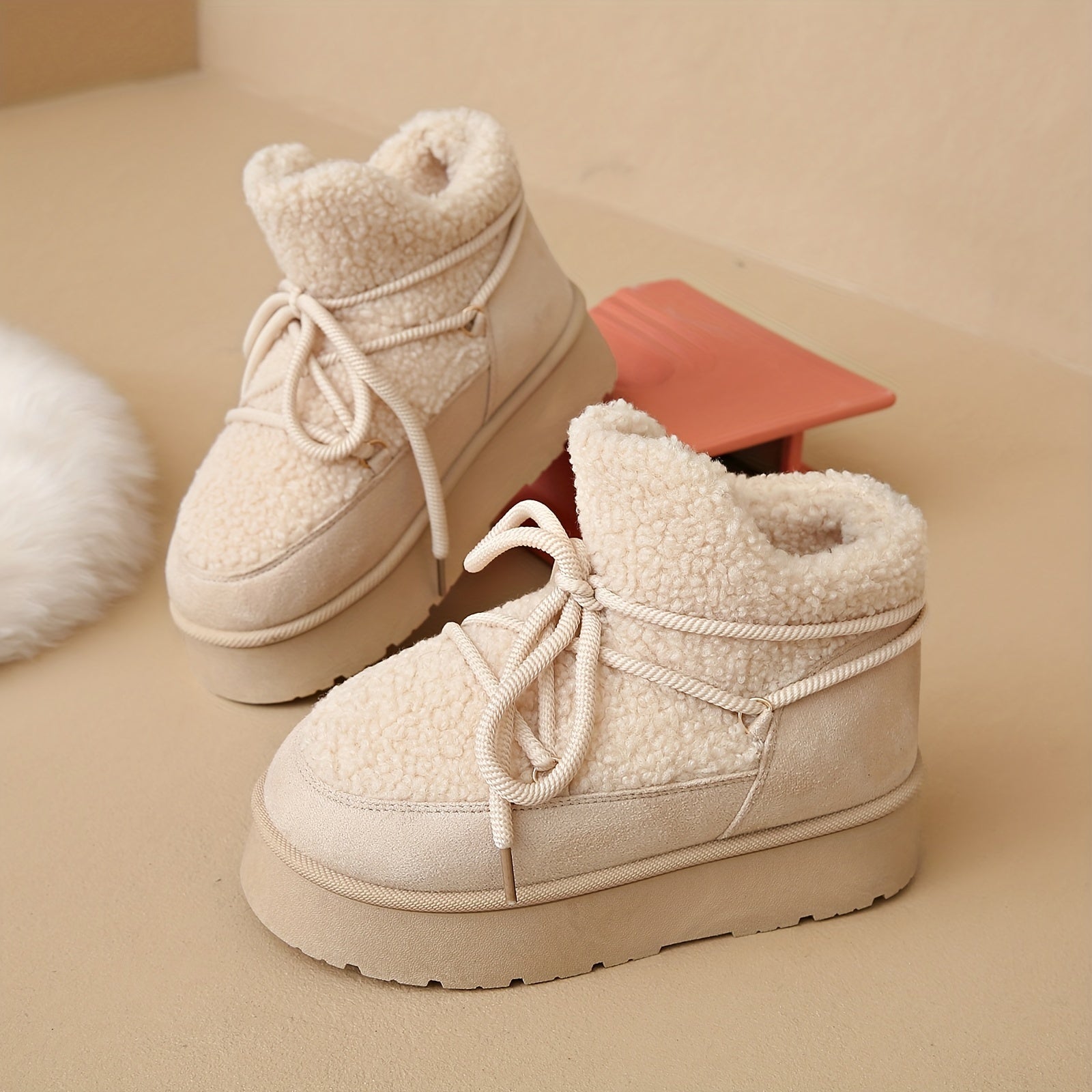 Women's Faux Fur Winter Snow Boots Plush Lined Thick Sole