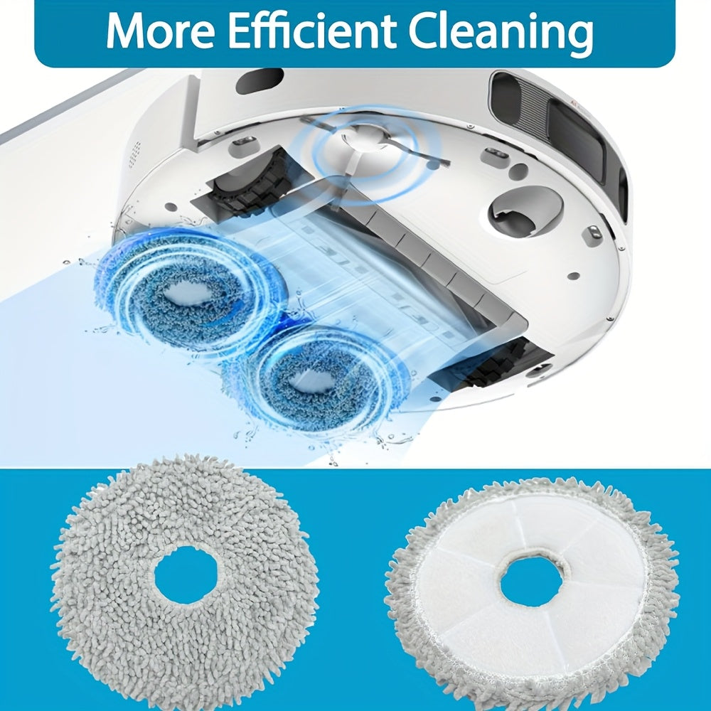 Dreame L10s Ultra/L10 Ultra/X40 Ultra robot tozalagich qismlari uchun 2/6 dona mopa mato padlarini almashtirish. Dreametech X30 Ultra bilan mos keladigan nam mop pad. Qayta ishlatiladigan va yuviladigan.