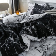Black Marble Duvet Cover Set with Pillow Cases Soft Bedding 2 or 3 Pieces