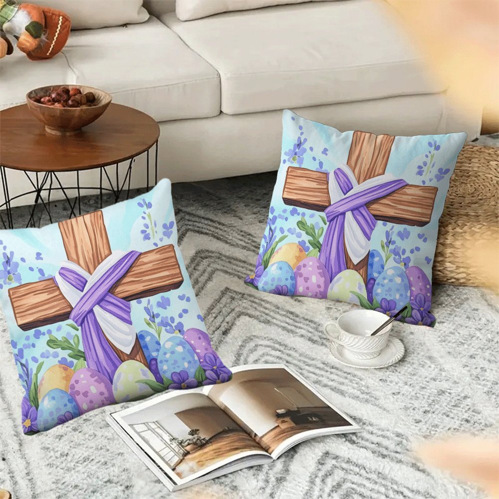 Set of 2 Floral Pillow Covers 45x45 cm with Zipper Closure for Sofa and Bedroom Decor
