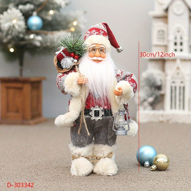 figura decorativa de Santa Claus para Navidad de 12 pulgadas con botas de nieve para vacaciones y Año Nuevo en casa o negocio