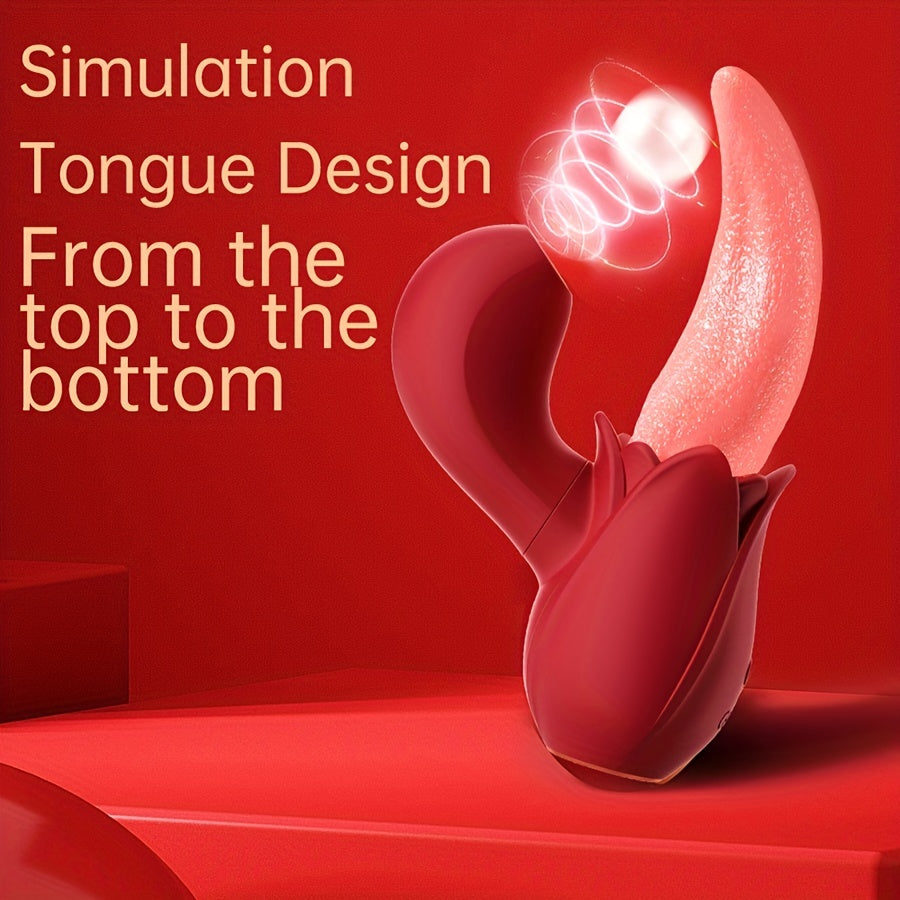Women Lick Suck Vibrator Tongue Clitoral G-Spot Massager Sex Toy