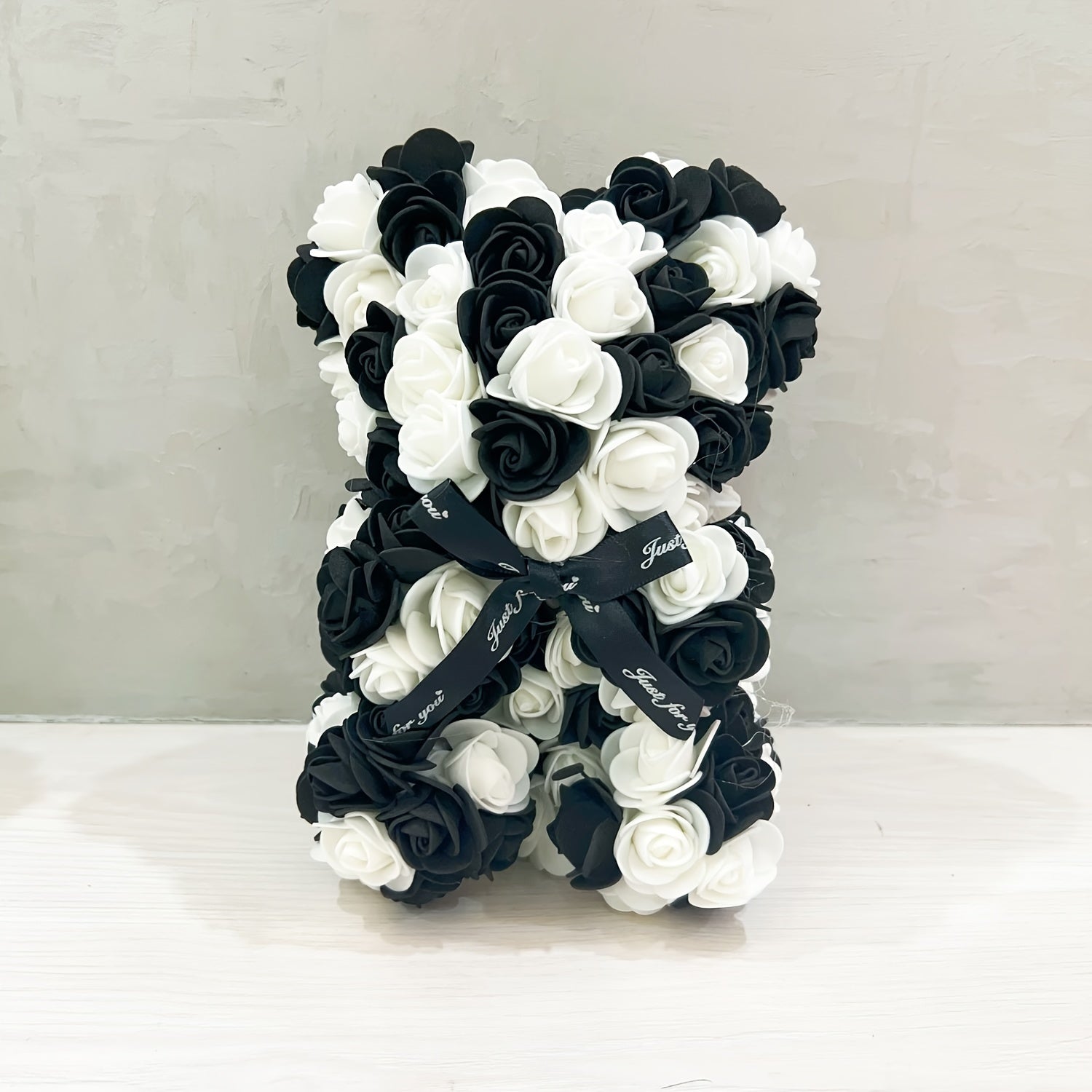 10 Inch Eternal Rose Bear Foam Flower Teddy for Valentine's Day Romantic Decor