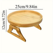Foldable Bamboo Armrest Tray for Sofa Side Table No Electricity Needed