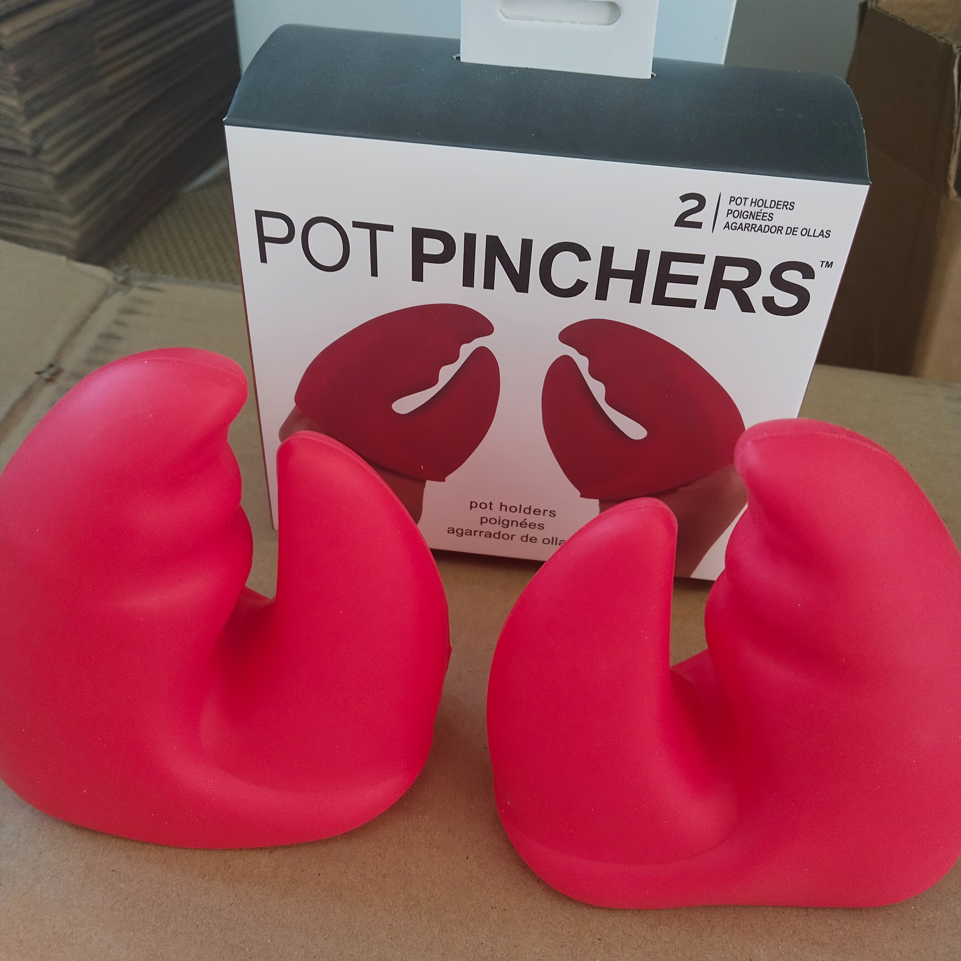 Bir to'plam Qizil Lobster Taqiqlari Silikon Qozon Qopqog'i, Oshxona uchun Issiqlikka Bardoshli Qo'lqoplar, Oziq-ovqat bilan aloqa qilmaydigan materialdan tayyorlangan, Pishirish uchun ideal.