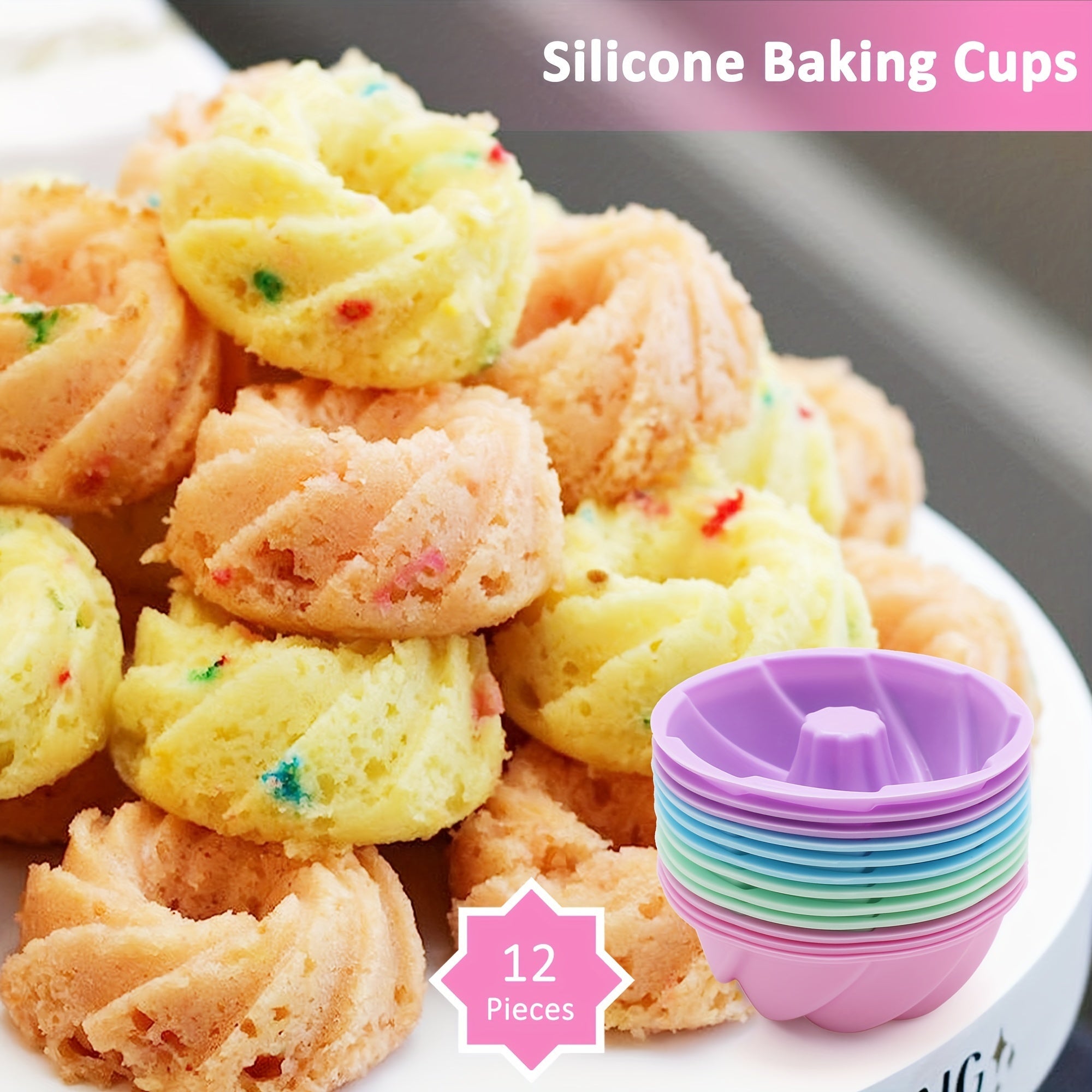 Set of 4 Silicone Baking Molds Non-Stick Flexible Loaf Pans for Cakes Breads