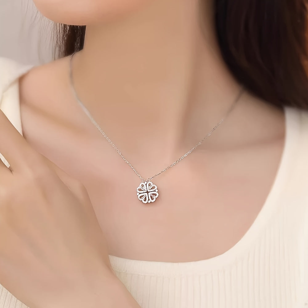 Zamonaviy yurak shaklidagi zirkonli marjon, yuqori sifatli titan po'latidan yasalgan kalta zanjir, har kuni kiyish va sovg'a berish uchun mos, 14-fevral va har qanday tadbir uchun mukammal.