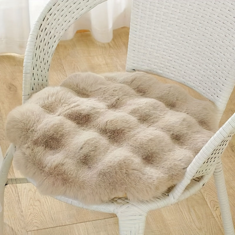 Cozy Round Faux Fur Carpet Soft Plush Polyester Fluffy Solid Color Home Decor