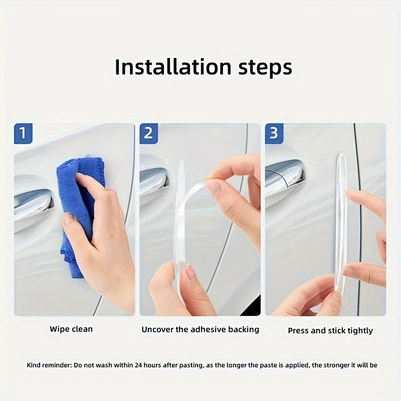 4Pcs Car Door Side Protection Strips TPU Scratch-Proof Anti-Collision