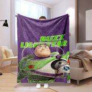 Action Figure Toy for Kids Buzz Lightyear Green Astronaut with Dinosaur on Purple Blanket
