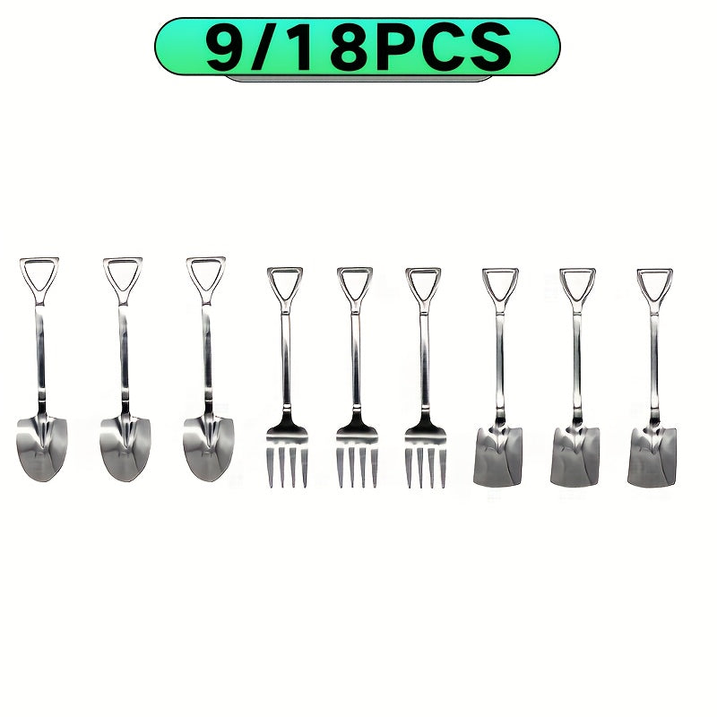 Set of 9 Mini Dessert Spatulas and Forks, 6.1-Inch Stainless Steel Kitchen Utensils