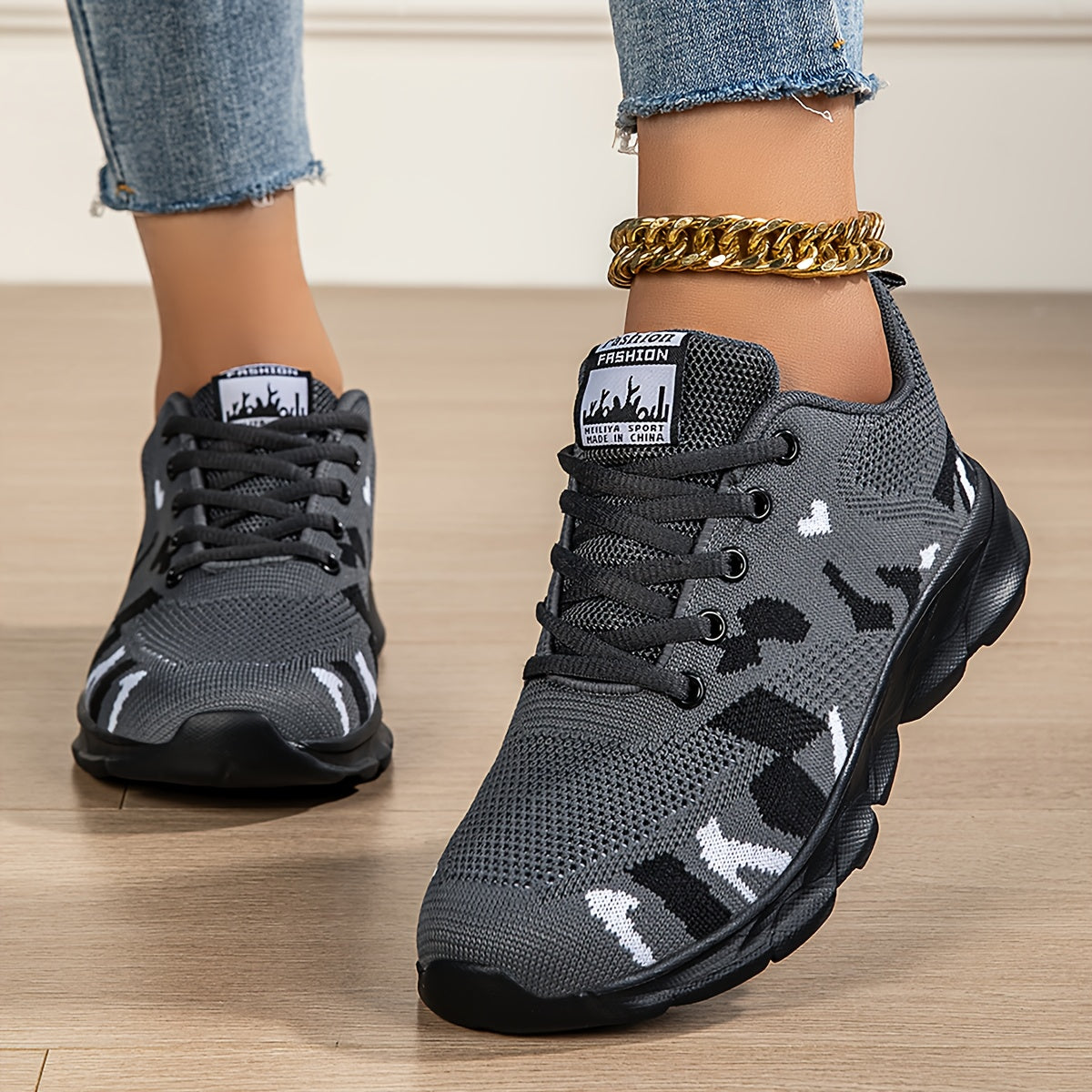 Women's Camouflage Mesh Sneakers Lightweight Slip-Resistant Walking Shoes