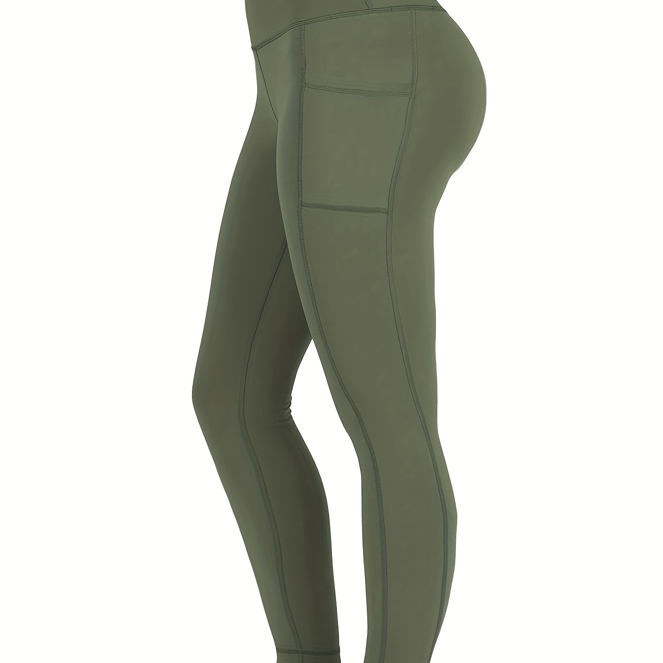 Plus Size Women's High-Waisted Yoga Pants Workout Leggings with Pockets