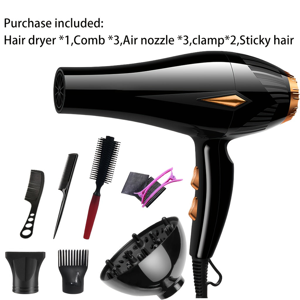 1500W High Power Hair Dryer with European Plug and Accessories