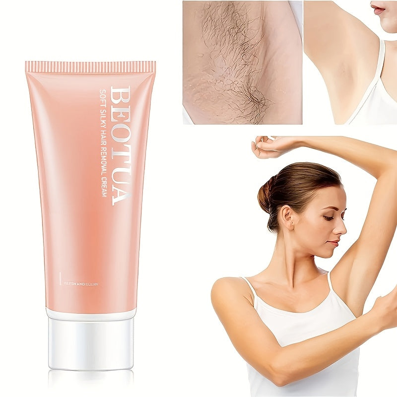 Hassas teri uchun yumshoq soch olib tashlash kremi, alkogolsiz, qo'ltiq osti va bikini zonasiga mos, ayollar uchun og'riqsiz soch olib tashlash, 1 dona.