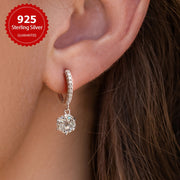 Moissanite Earrings 1CT 2PCS Silver Wedding Valentine's Day Jewelry